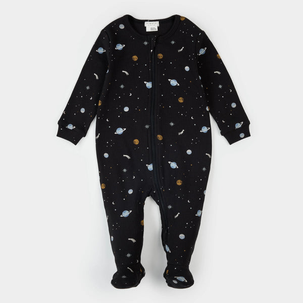 Galaxy Print on Black Footed Sleeper