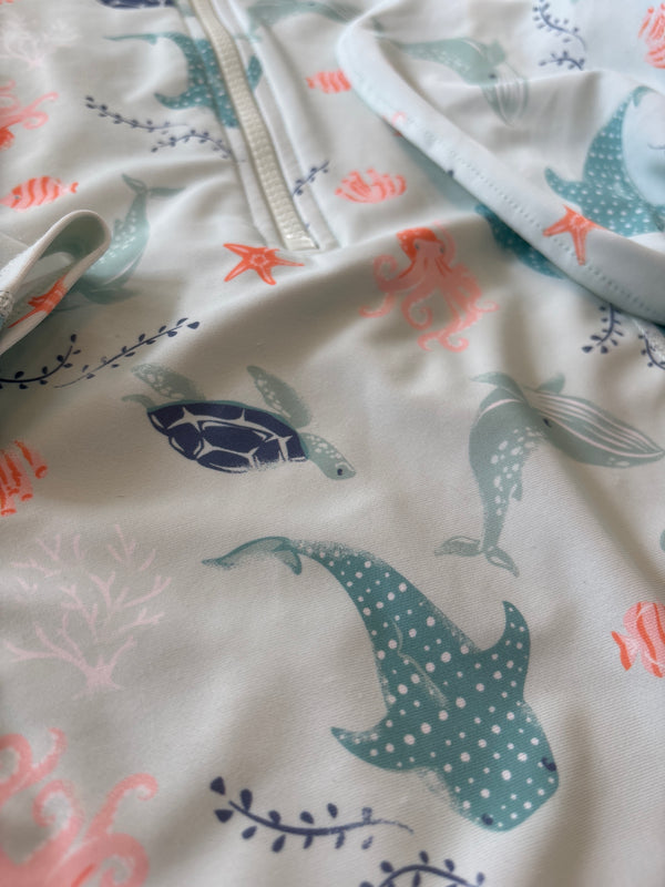 Tommy Bahama Swimsuit + Hat - 18-24M