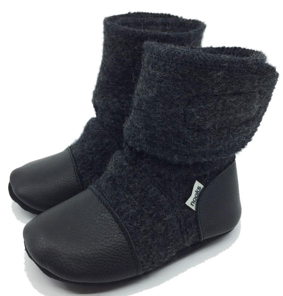 Nooks - Midnight Felted Wool Booties