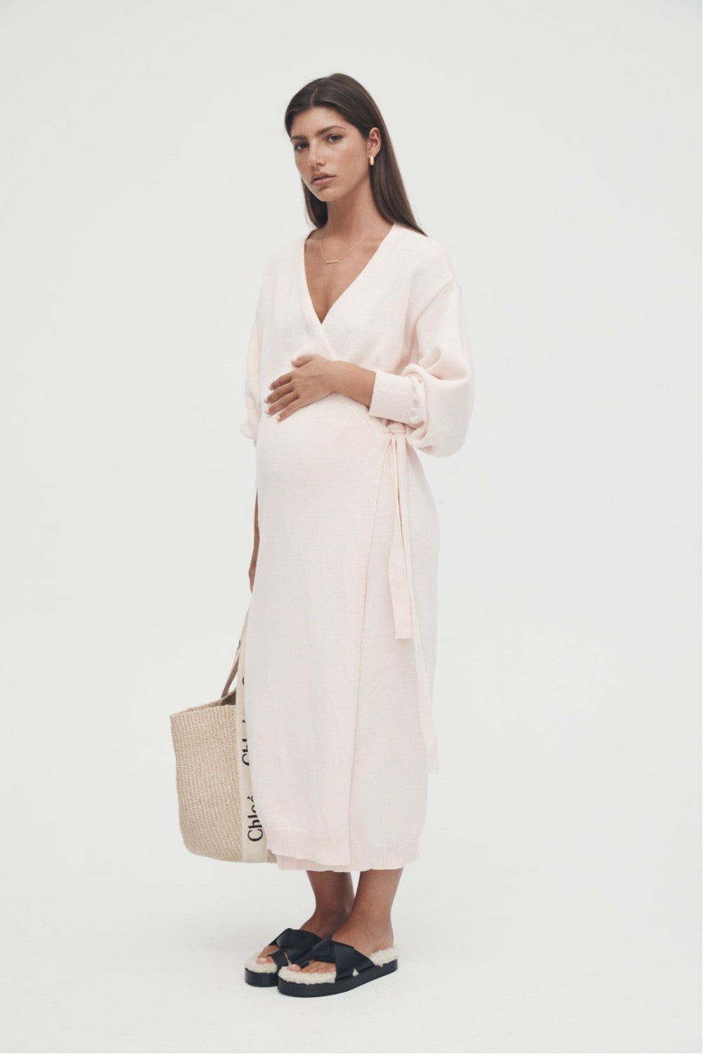 Legoe Heritage Knit Cotton Wrap Dress