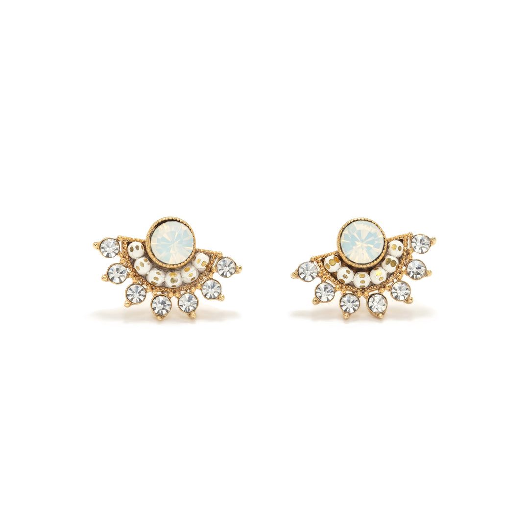 Nico Fan Earrings - White Opal