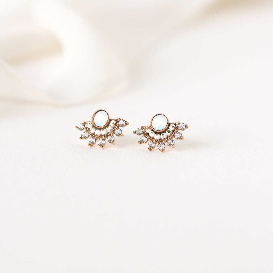Nico Fan Earrings - White Opal