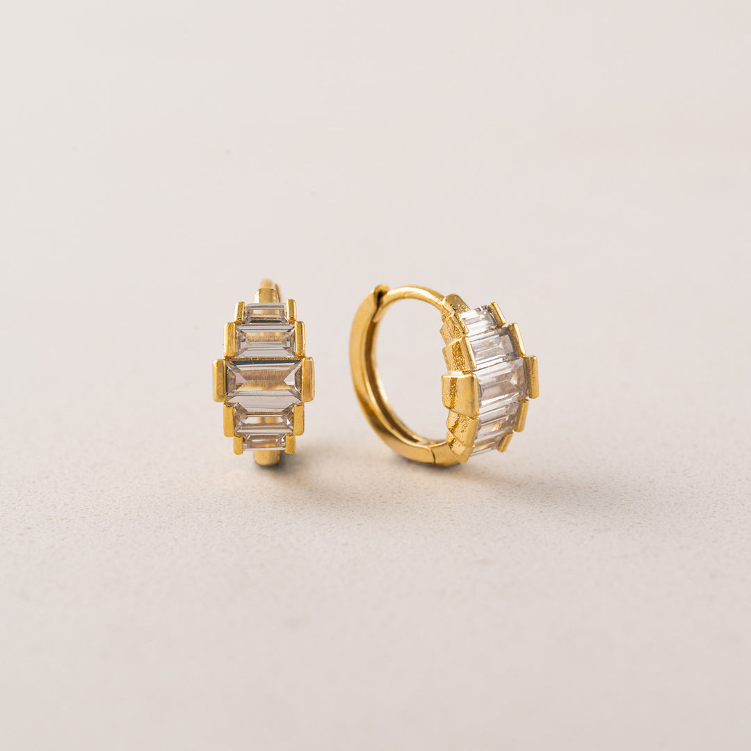 Clarice Huggie Hoop Earrings - Gold