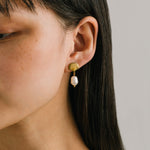 Load image into Gallery viewer, Shell &amp; Pearl Drop Earrings - Gold
