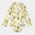 Load image into Gallery viewer, Petit Lem - Citrus Long-Sleeve One-Piece Swimsuit
