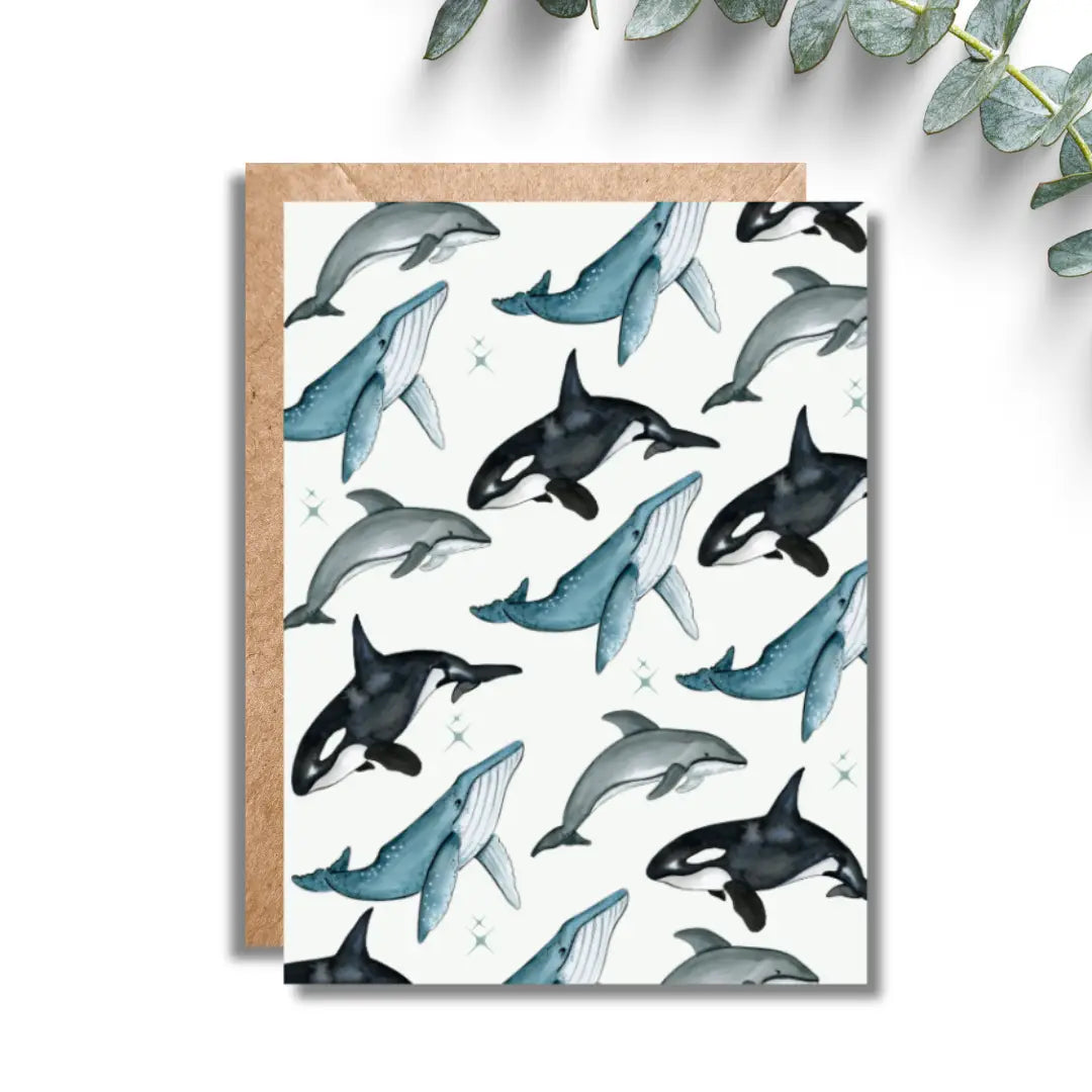 Whale Art Greeting Card