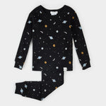 Load image into Gallery viewer, Galaxy Print on Black Infant PJ Set
