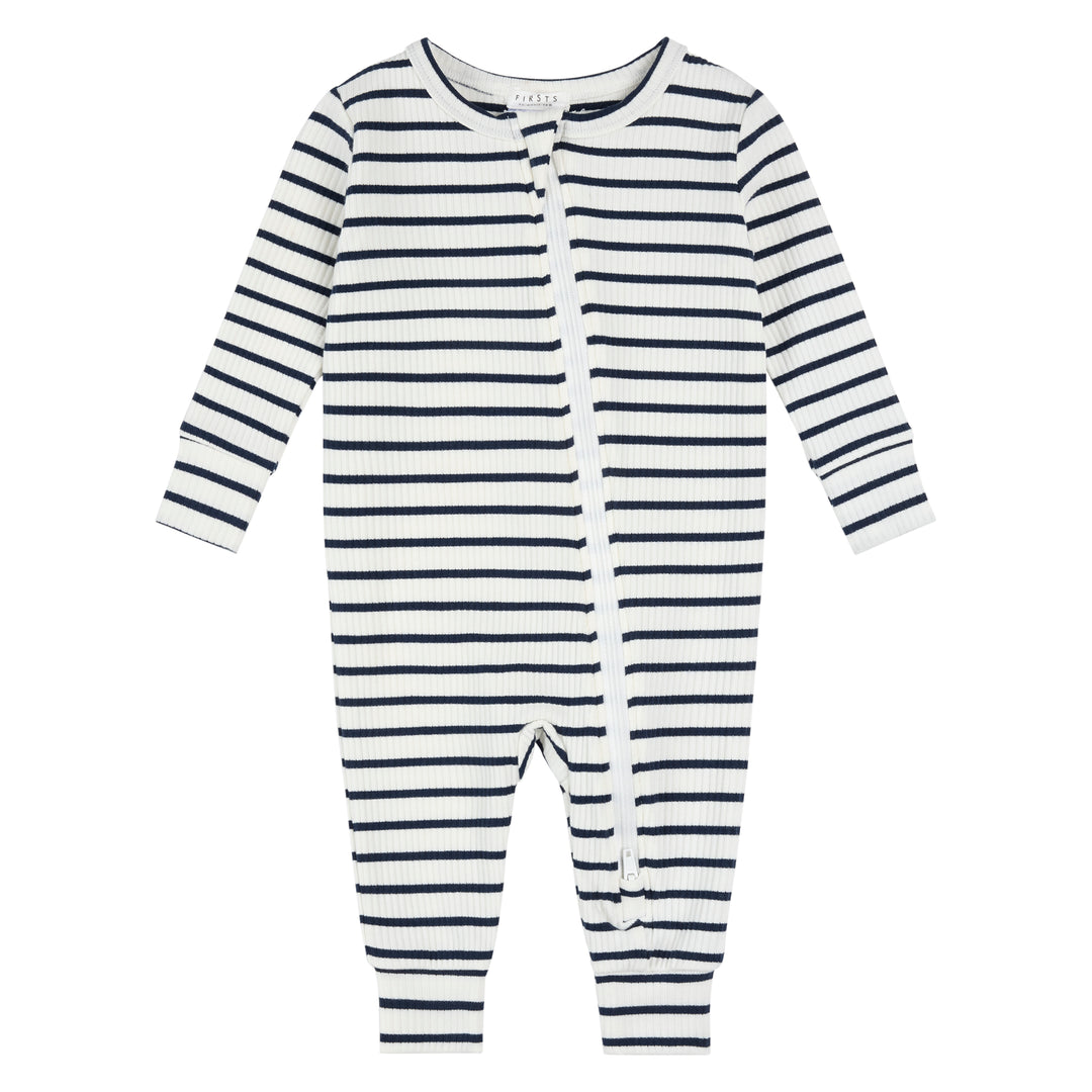 Navy Ribbed Knit Sleeper