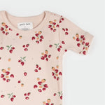 Load image into Gallery viewer, Strawberry Print on Soft Pink Ribbed PJ Set
