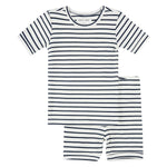 Load image into Gallery viewer, Navy Stripe PJ Short Set
