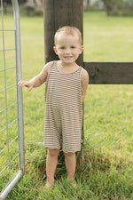 Load image into Gallery viewer, Bambi &amp; Birdie - Tank Romper - CARAMEL STRIPE
