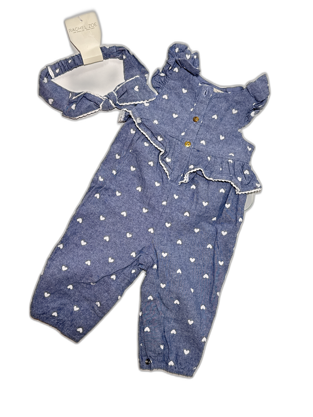 Rachel Zoe Romper w Headband - 0-3M