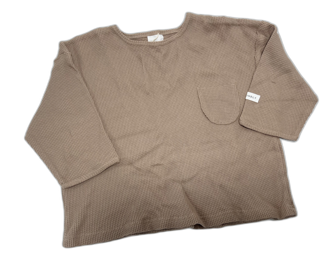 Kindly NWT Waffle LS Top - 4Y