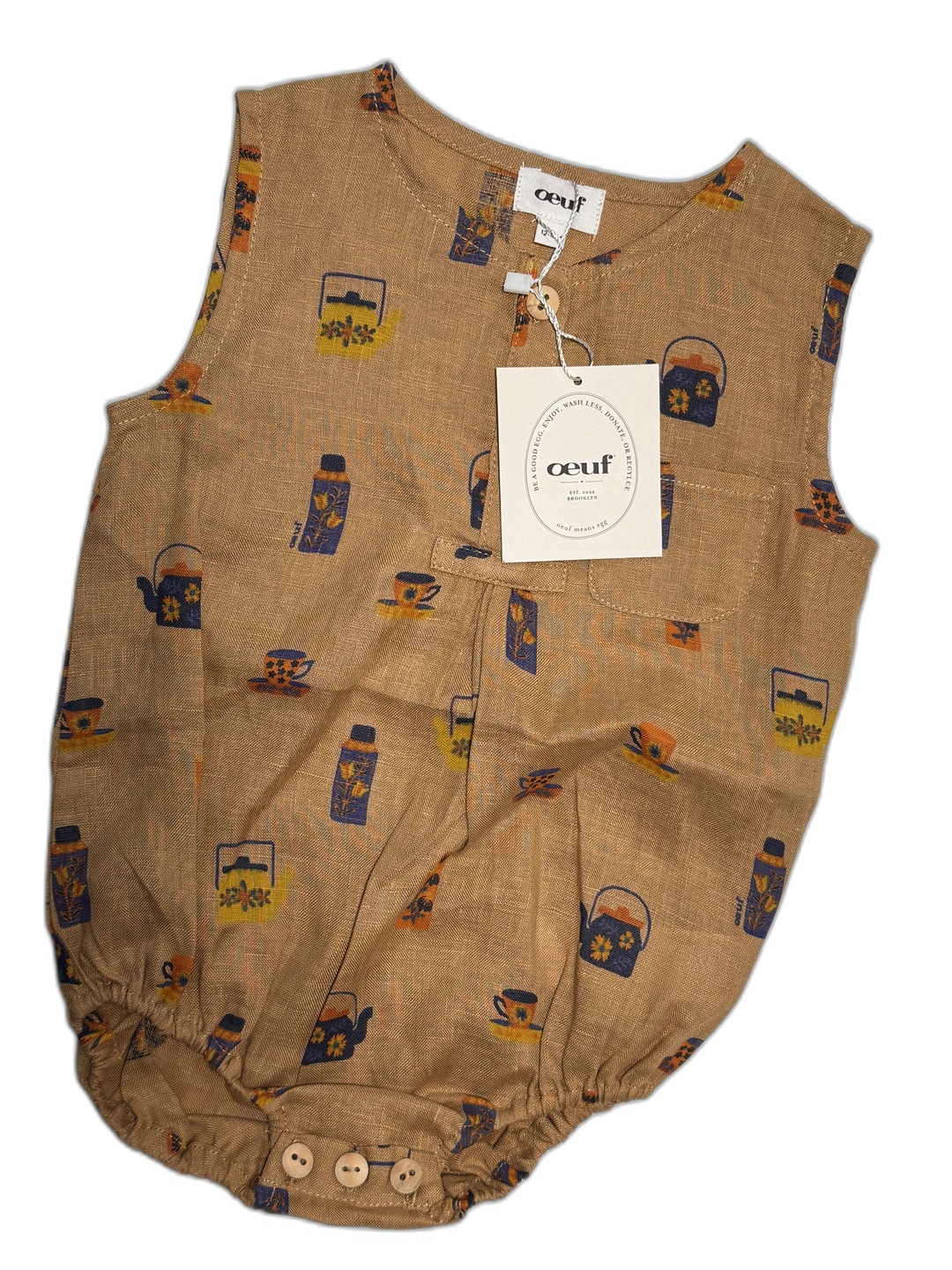 Oeuf NWT Linen Romper - 12-18M
