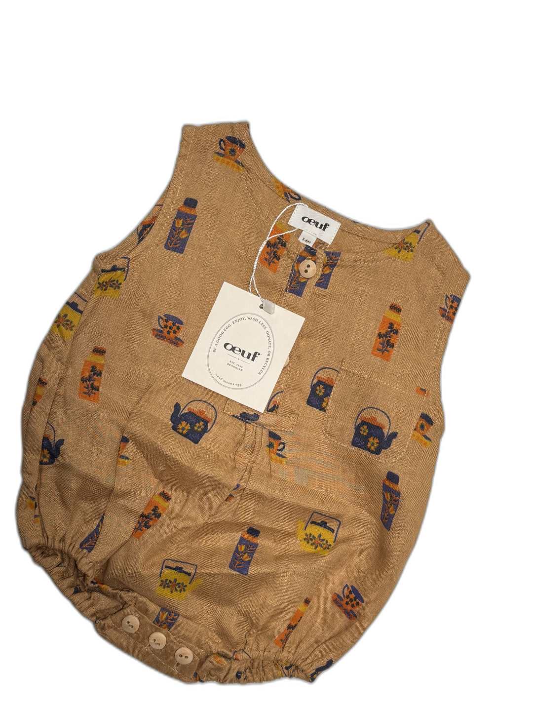 Oeuf NWT Linen Romper - 3-6M