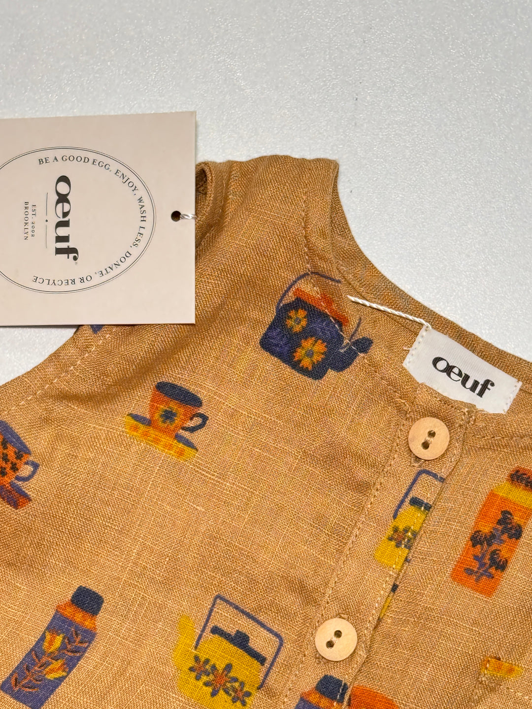 Oeuf NWT Linen Romper - 6-12M