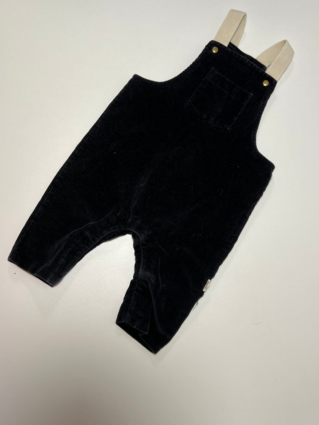 Greige Cord Overalls - 6-9M