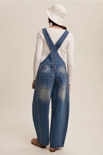 Load image into Gallery viewer, Barrel Jean Denim Overall

