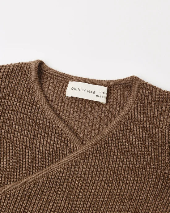 Quincy Mae - Knit Wrap Top – Cocoa