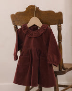 Load image into Gallery viewer, Quincy Mae - Simone Dress – Black Cherry Corduroy

