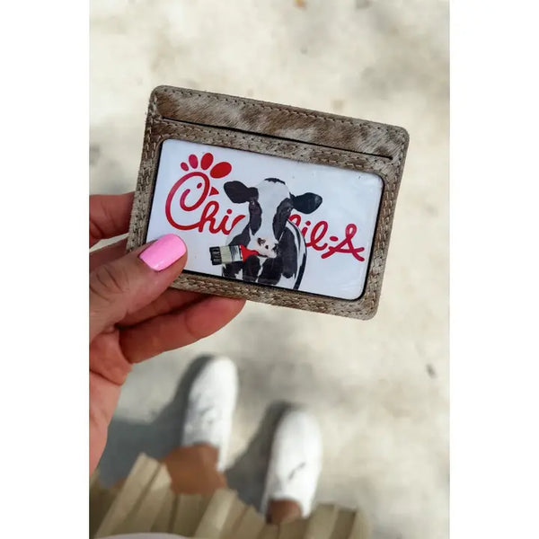 Cowhide Clear Id Card Holder