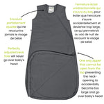 Load image into Gallery viewer, Quilted bamboo sleep sack - Charcoal (1.0 tog)
