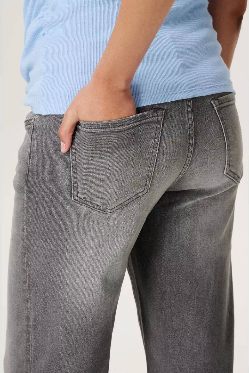 Wide Leg Lemi Jeans - Grey