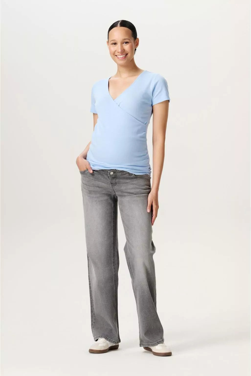 Wide Leg Lemi Jeans - Grey