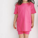 Load image into Gallery viewer, Little Lott - Shorts and Tee Set in Flamingo
