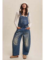 Load image into Gallery viewer, Barrel Jean Denim Overall
