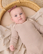 Load image into Gallery viewer, Quincy Mae - Baby Footie  – Cocoa Stripe
