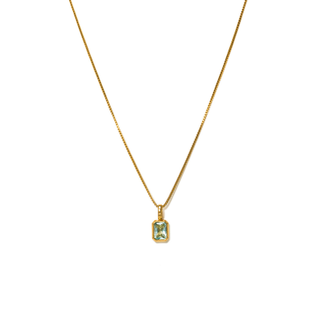 Waterproof Birthstone Necklace - AUG