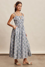 Load image into Gallery viewer, Bluebell Bloom Smocked Maxi Dress
