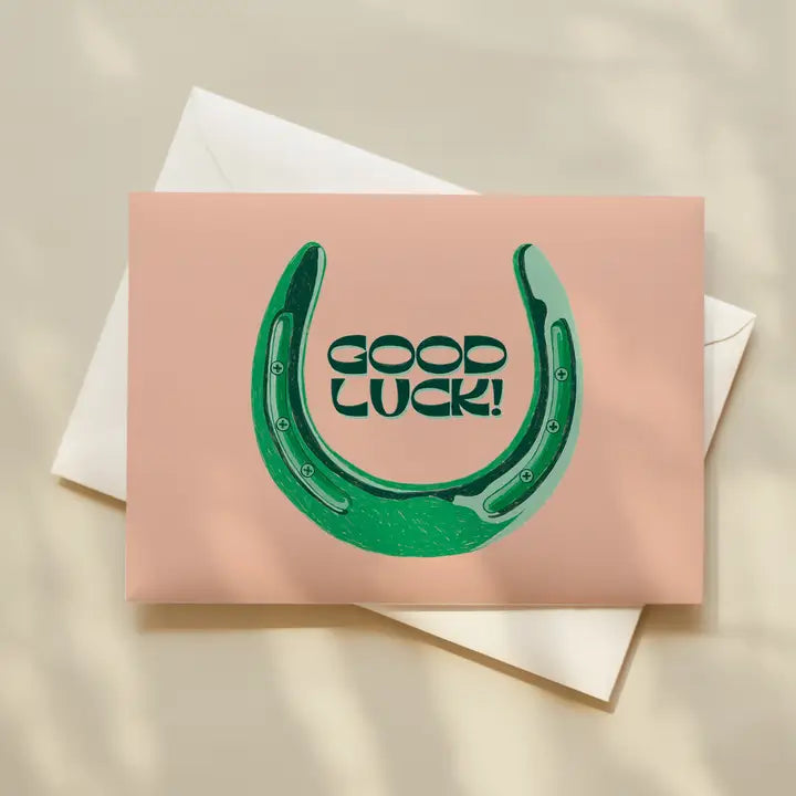 Good Luck Horseshoe Greeting Card