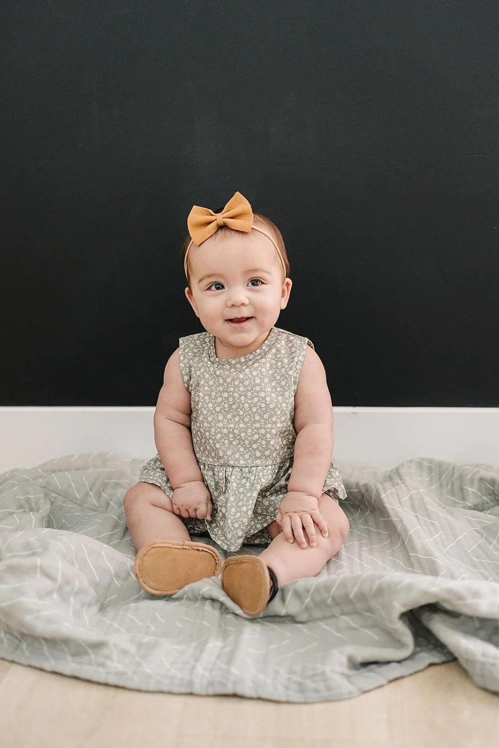 Mebie Baby - Light Green Floral Peplum