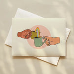 Load image into Gallery viewer, Coffee Cheers Rainbow Celebration Greeting Card
