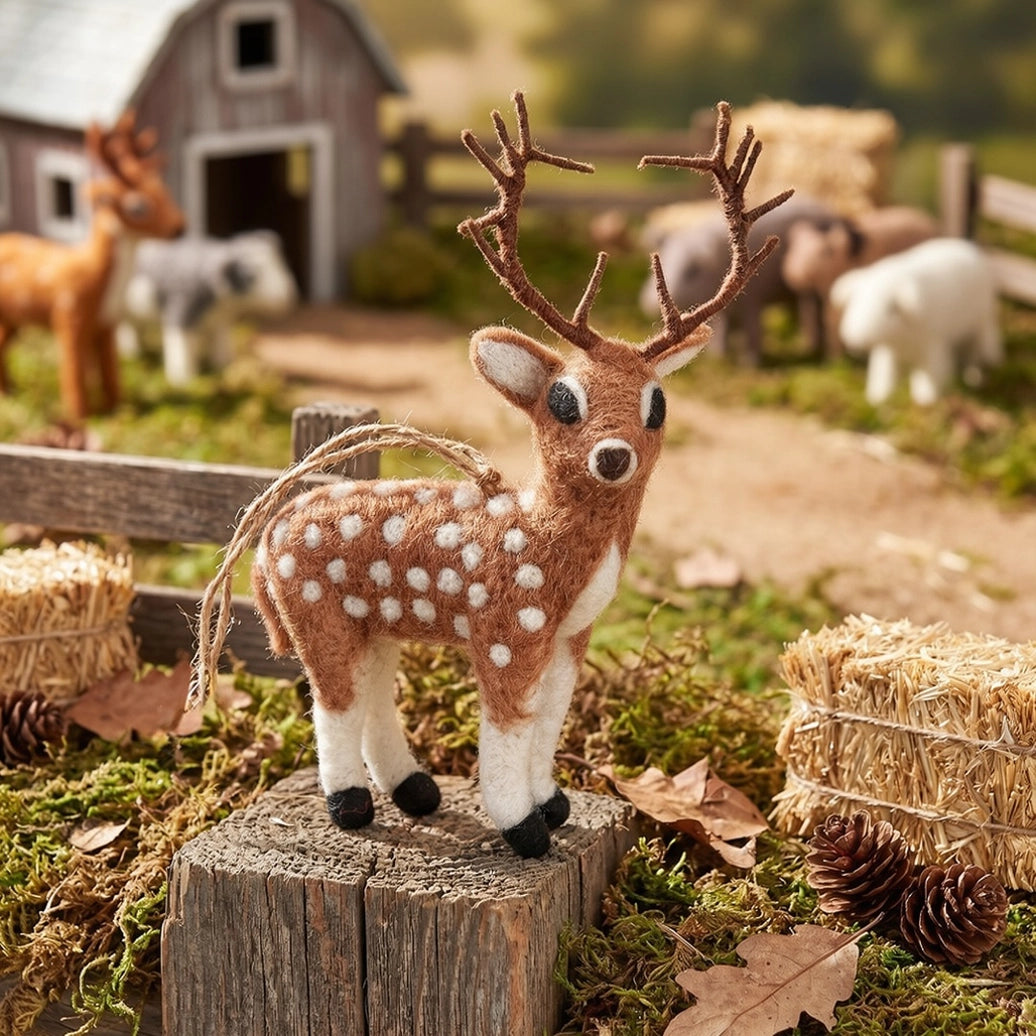 Felt Stag Hanging Ornament