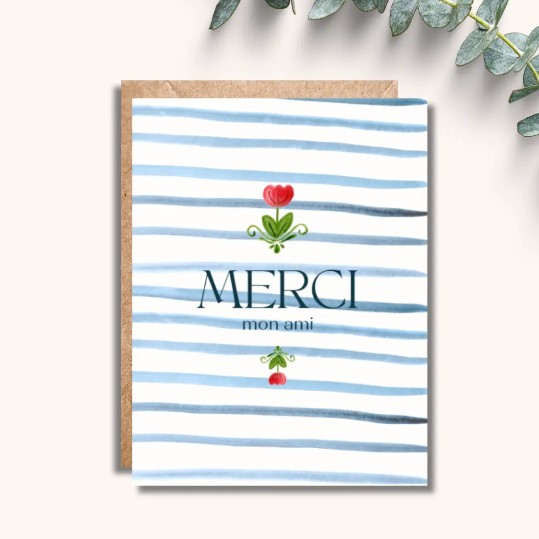 Merci Mon Ami Greeting Card