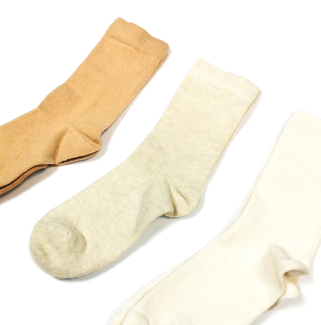 Pure (No Dye) Kids' Socks (3 Pairs) – 98% Organic Cotton