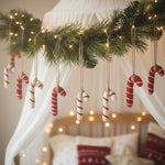 Load image into Gallery viewer, Felt Candy Cane Set 5 Ornaments
