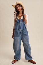 Load image into Gallery viewer, Western Wide-Leg Denim Overalls
