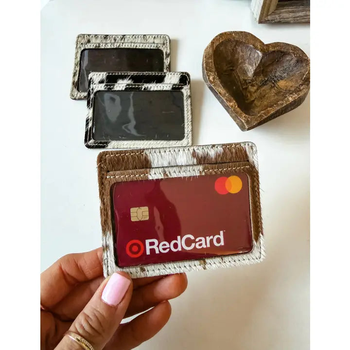 Cowhide Clear Id Card Holder