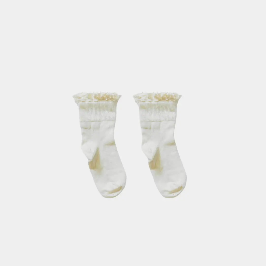 Organic Cotton Lace Kids Socks – Dye-Free, Sensitive Skin Friendly