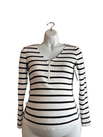 Load image into Gallery viewer, Moolk Stripe Nursing Sweater - S
