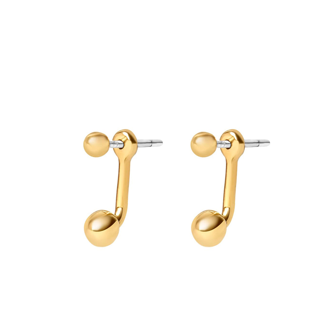 Gold Ball Ear Jacket Earrings