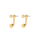 Load image into Gallery viewer, Gold Ball Ear Jacket Earrings
