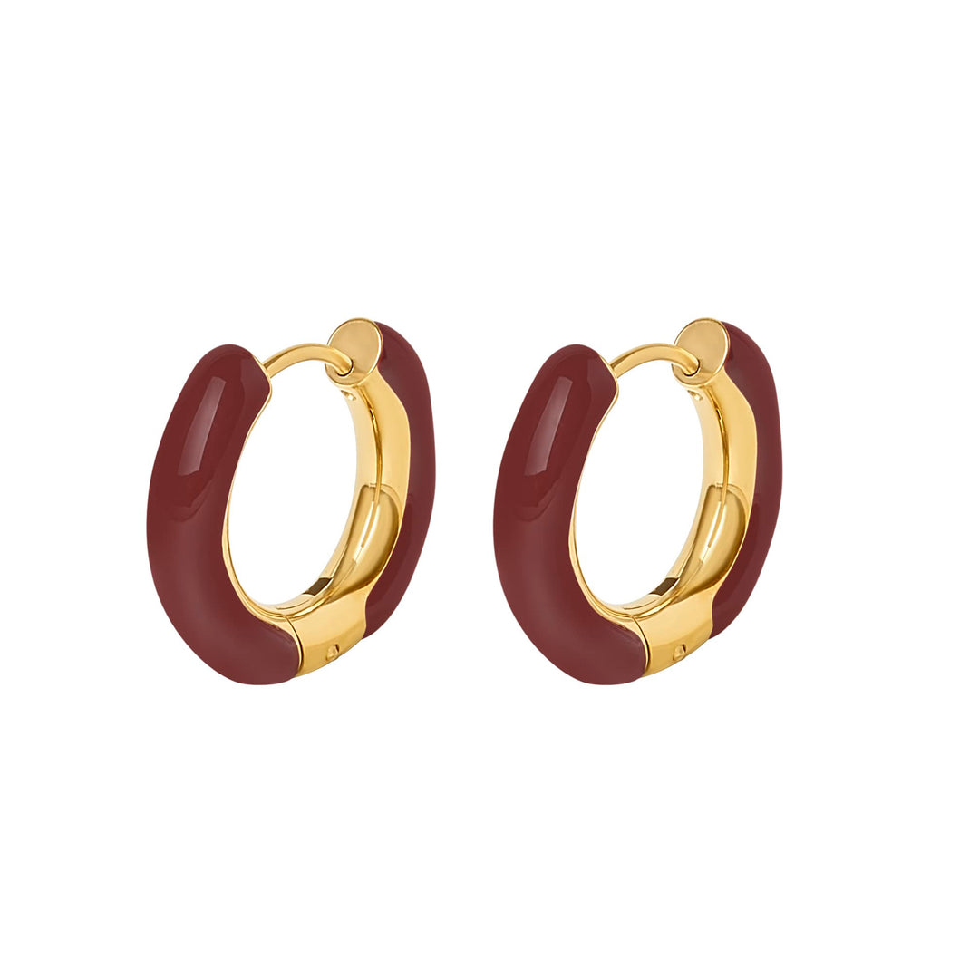 Kennedy Maroon Hoop Earrings