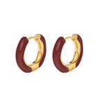 Load image into Gallery viewer, Kennedy Maroon Hoop Earrings
