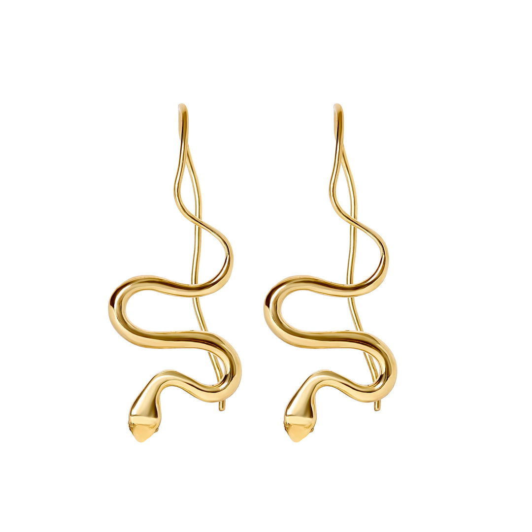 Snake Gold Hook Earring