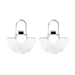 Load image into Gallery viewer, Cobalt Silver Hammered Half Circle Studs
